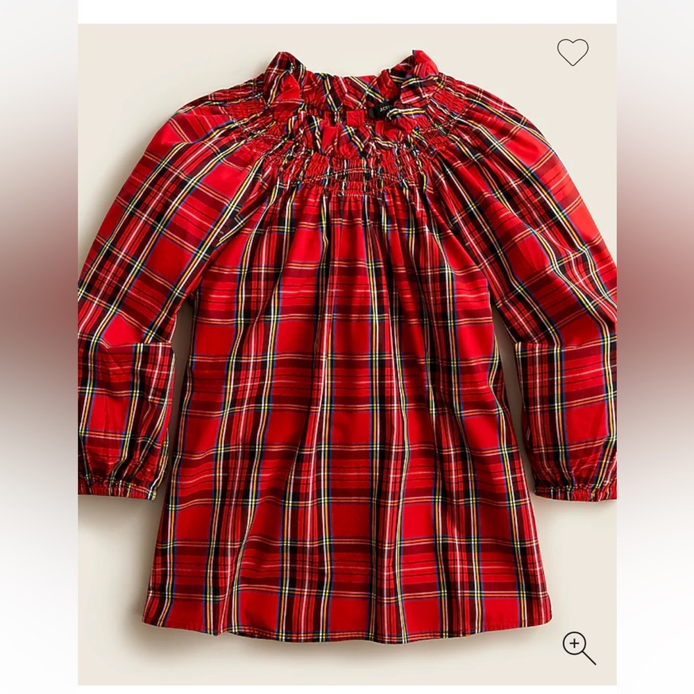 JCREW Holiday Red Plaid Tartan Medium New with Tag Women
